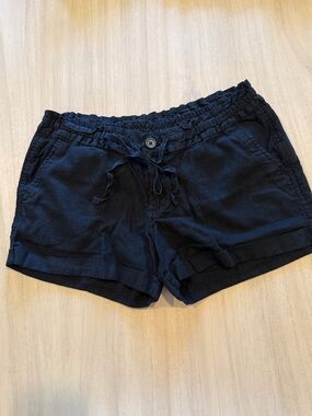 Old Navy Black Linen Blend Pull-On Shorts Size 4